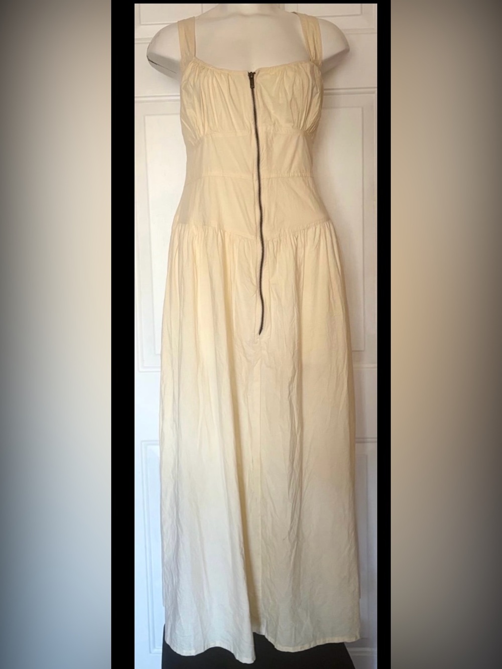 NWT ASOS Design maxi dress smocked bodice zipper front detail size 14